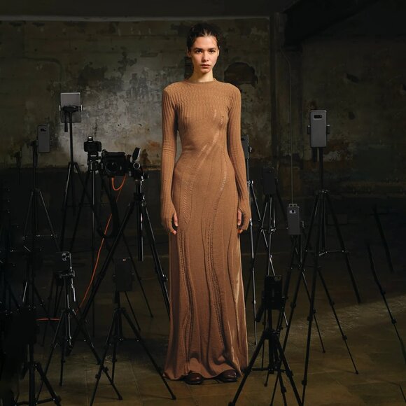 SONIA CARRASCO Knitted Wool Cashmere Blend Midi Dress Size IT 42 US 6 - Picture 1 of 10